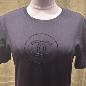 CHANEL Black Short Sleeve Tee